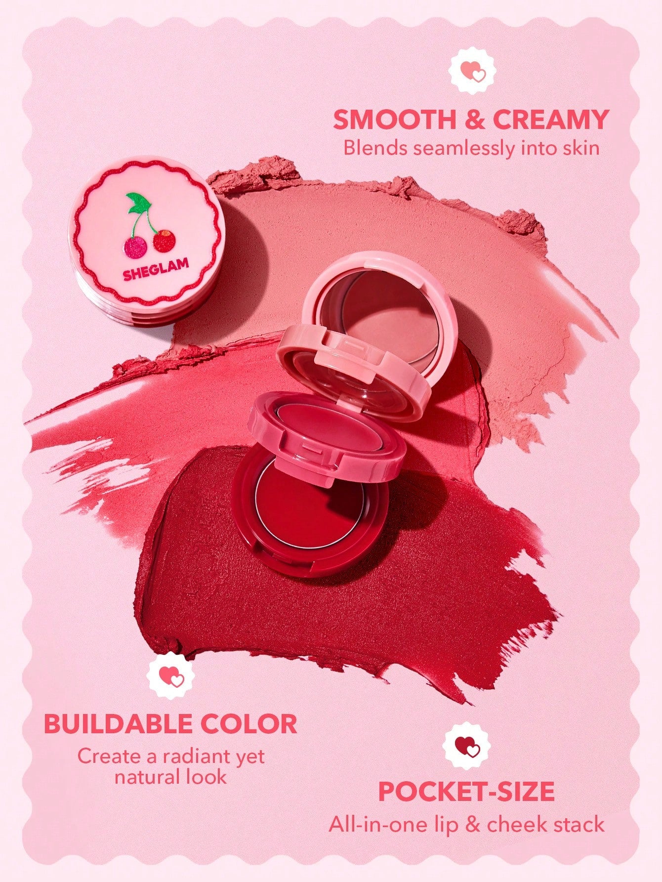 SHEGLAM Very Cherry Cheek & Lip Cream Stack 3.96g