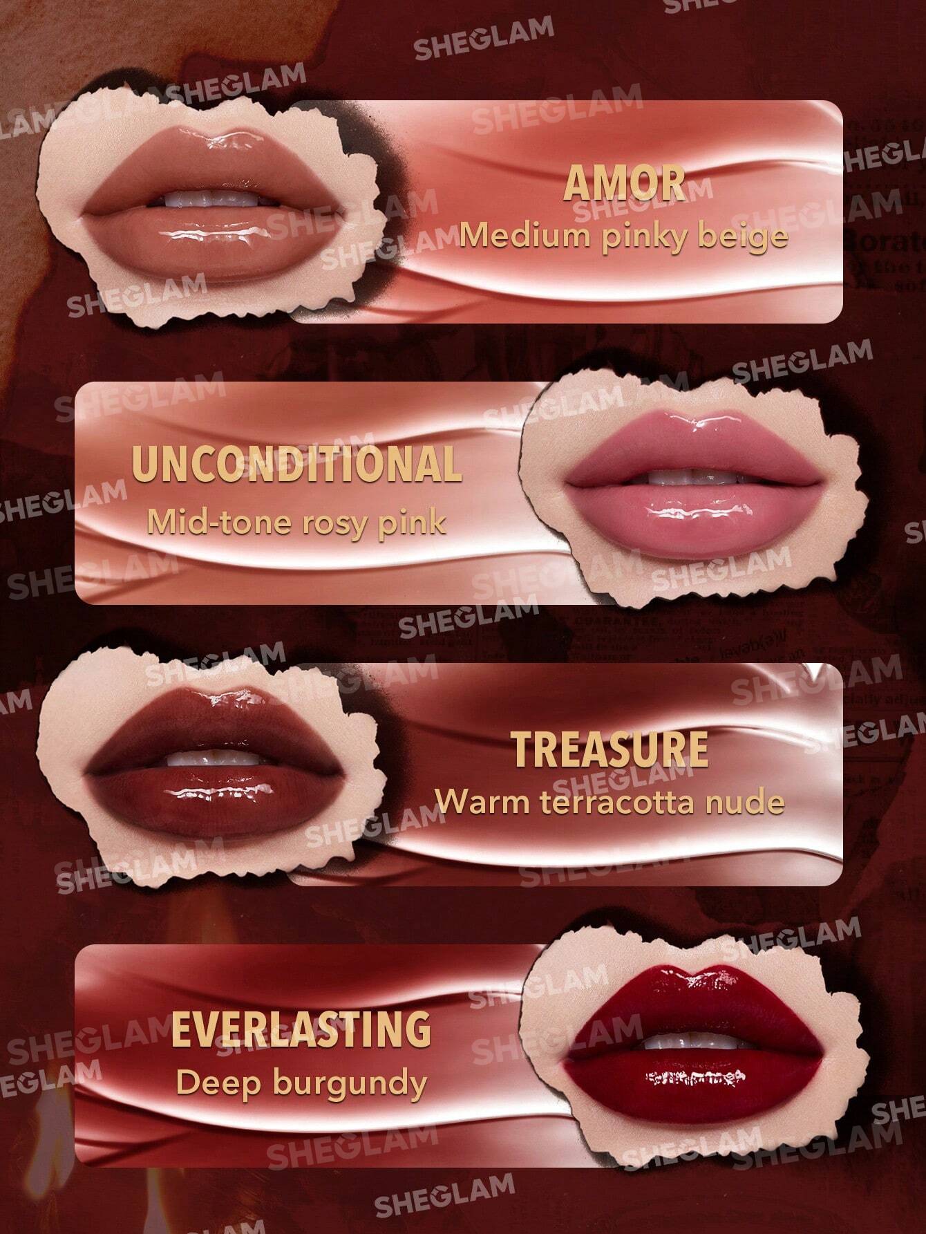 SHEGLAM Ember Rose Immortal Love Nourishing Lip Gloss Set