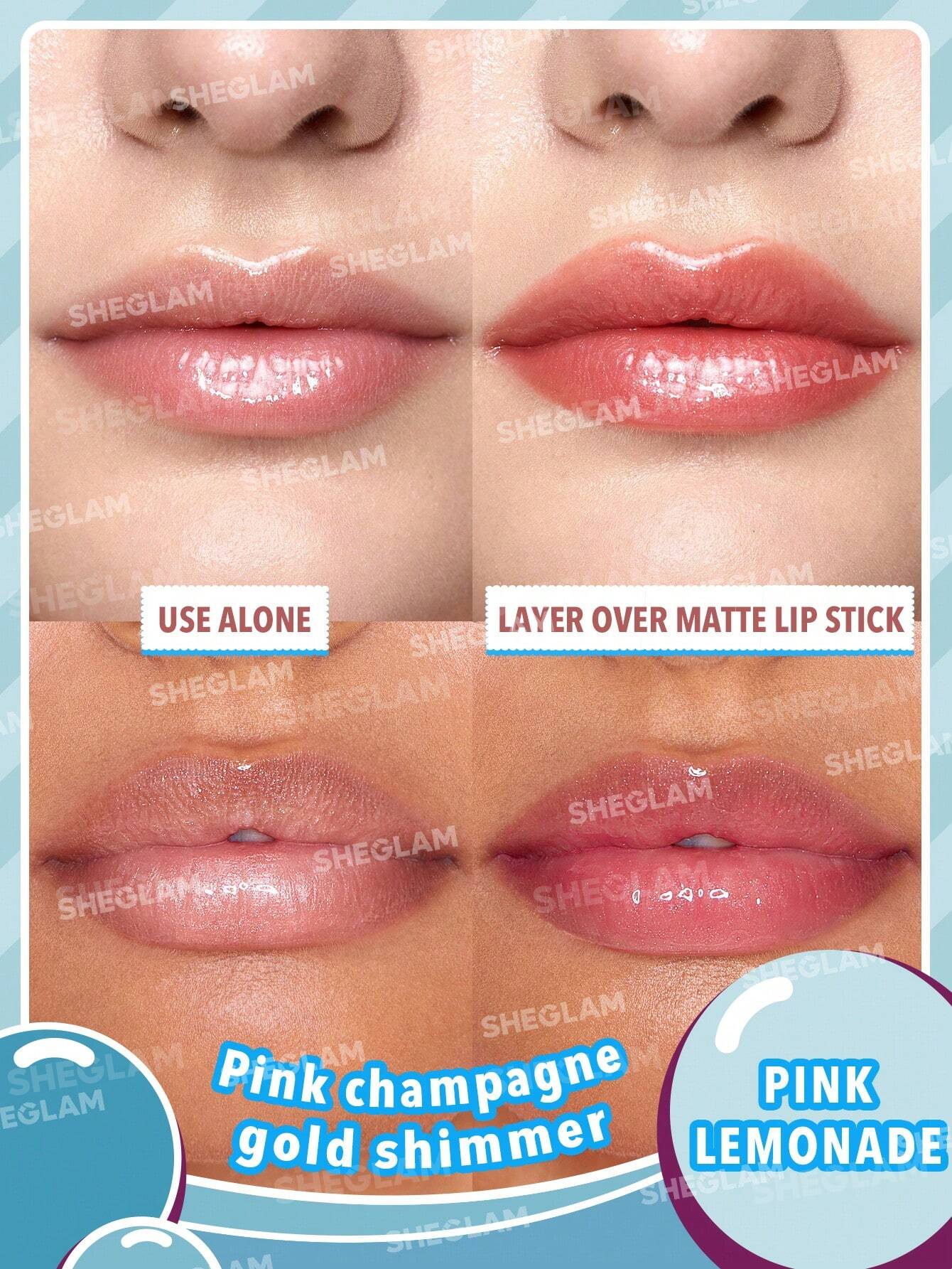 Hello Kitty|SHEGLAM Poolside Perfection Lip Glaze-Pink Lemonade