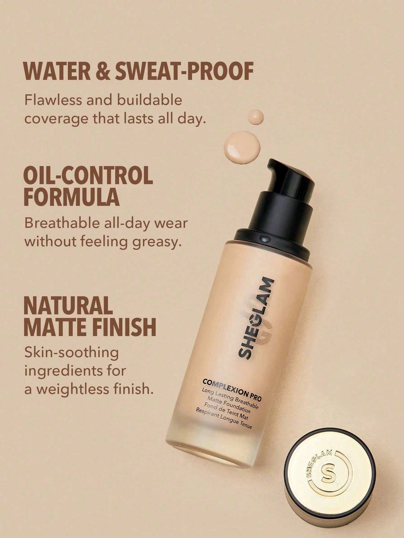 SHEGLAM Complexion Pro Long Lasting Breathable Matte Foundation Sample - 1.5ml