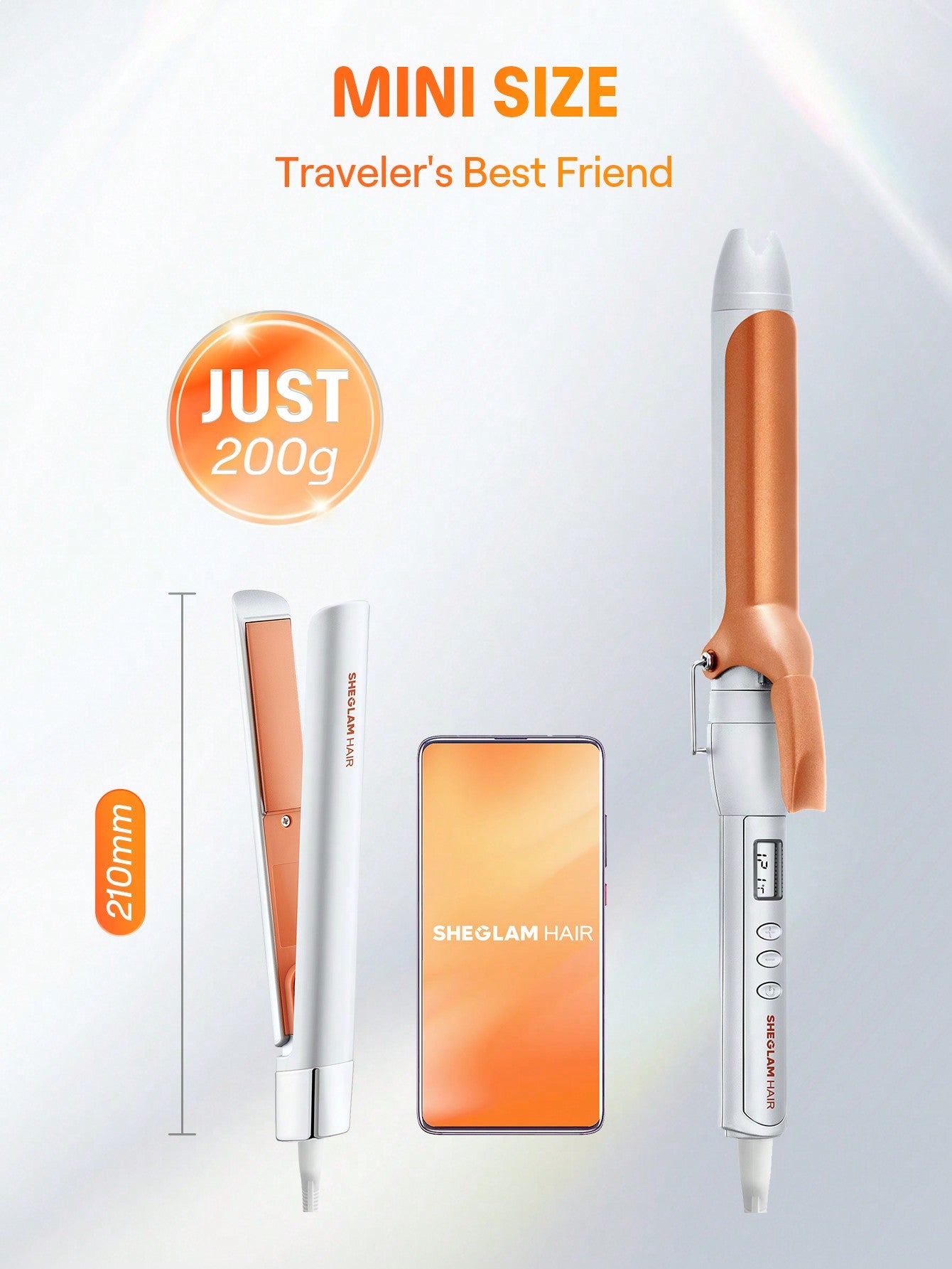 SHEGLAM HAIR Travel Buddy Mini Hair Straightener UK Plug(220-240V)