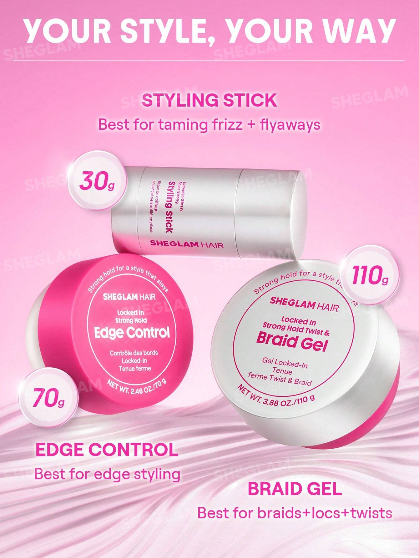 SHEGLAM HAIR Locked in Glossy Shine Strong Styling Stick 30g