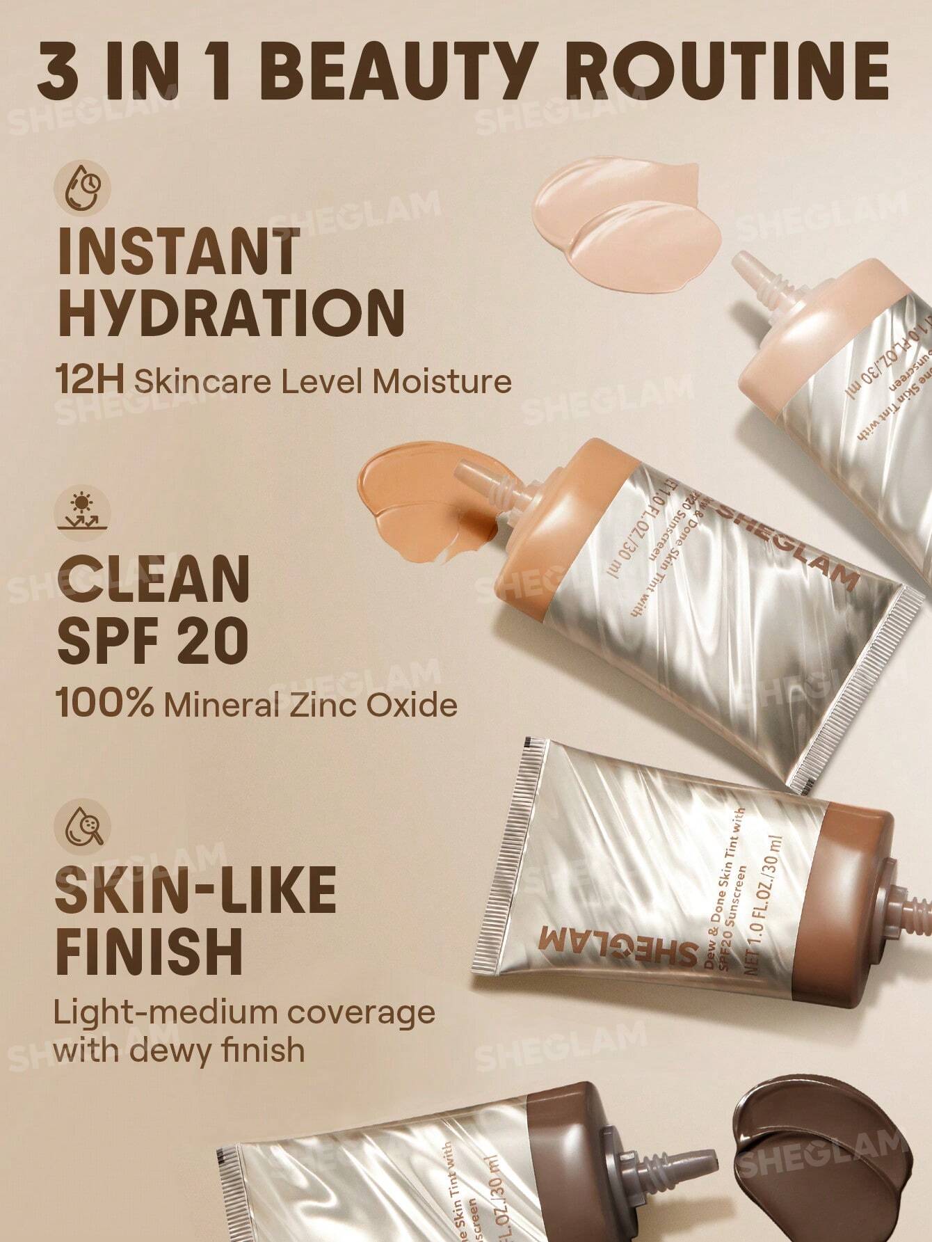 SHEGLAM Dew & Done Skin Tint With SPF20 - 30ml