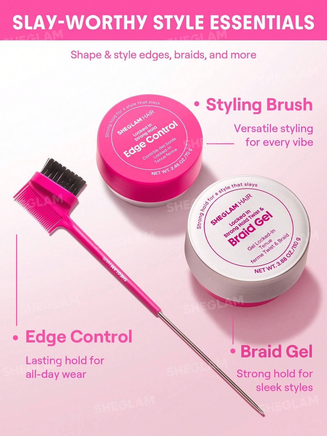 SHEGLAM HAIR Locked in Edge Bestie 3-In-1 Styling Tool