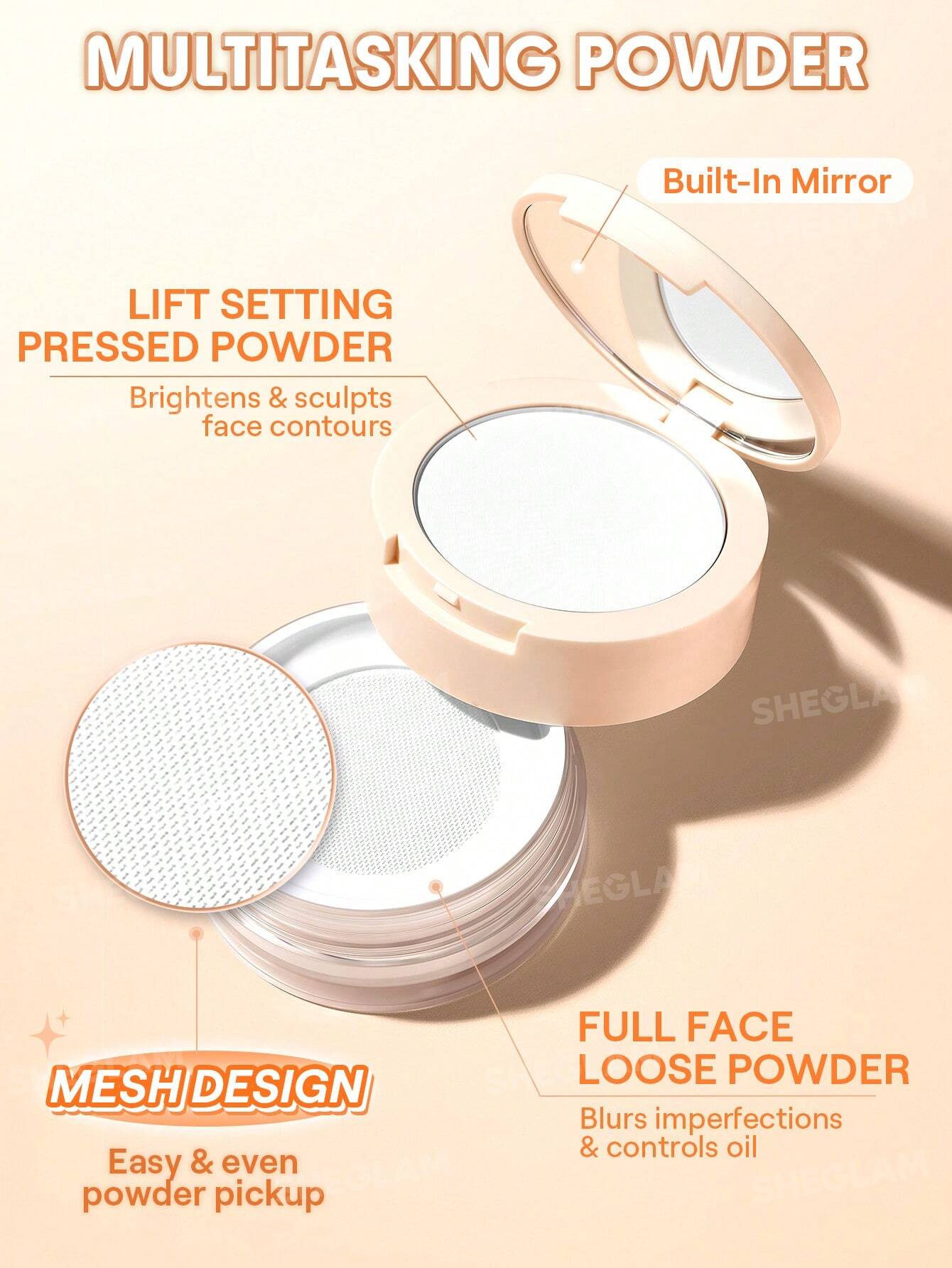 SHEGLAM Insta-Ready Ultra-Fine Blur & Lift Setting Powder Duo 14g