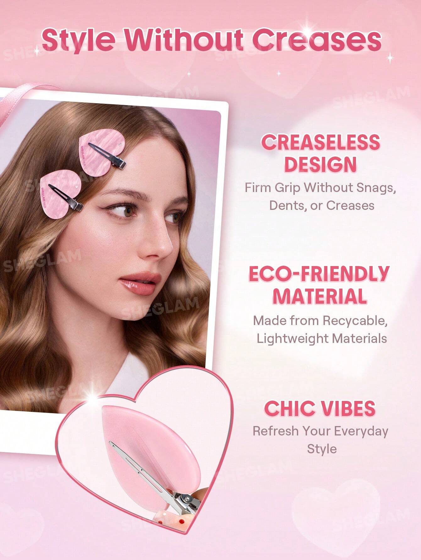 SHEGLAM HAIR Cupid's Charm Lovely Crystal Hair Clips