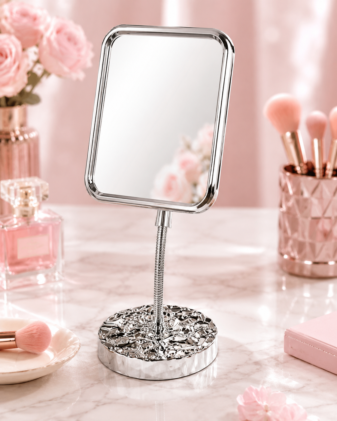 Adjustable Silver Vanity Mirror