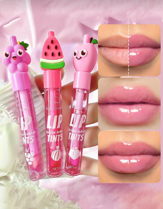 1pc Cartoon Fruit Flavor Lip Gloss 6g