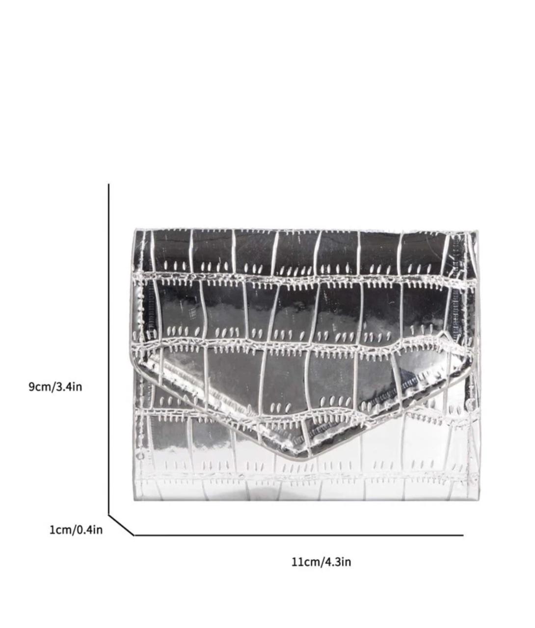 Metallic Crocodile Small Pocket Wallet