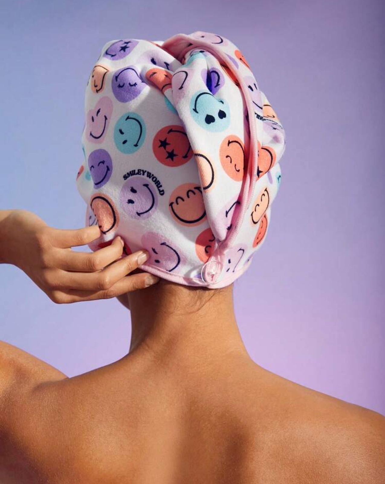SmileyWorld® | SHEIN Smiley Face Hair Towel Wrap