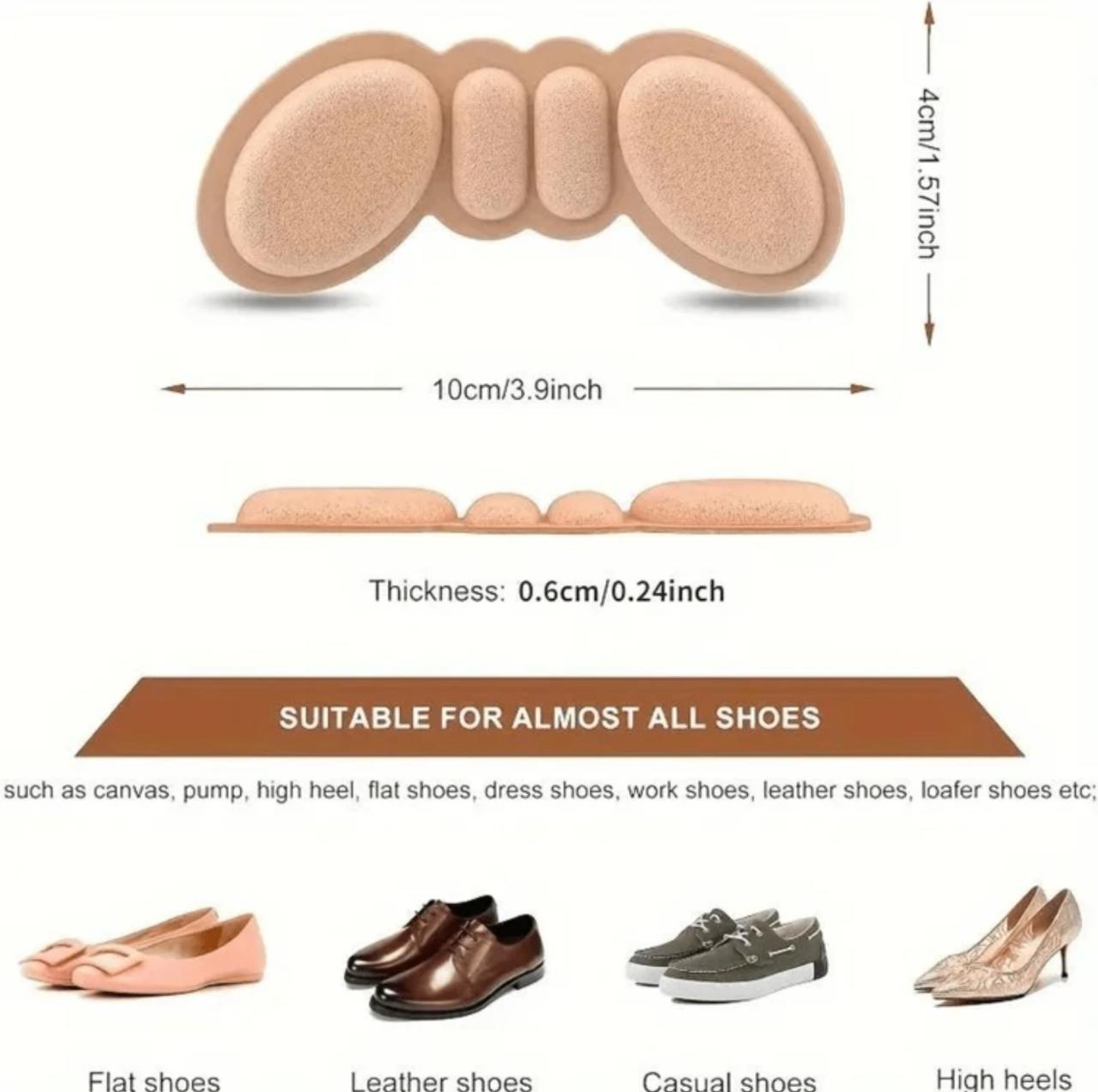 1 Pair dotted heel pads (Black or Beige)
