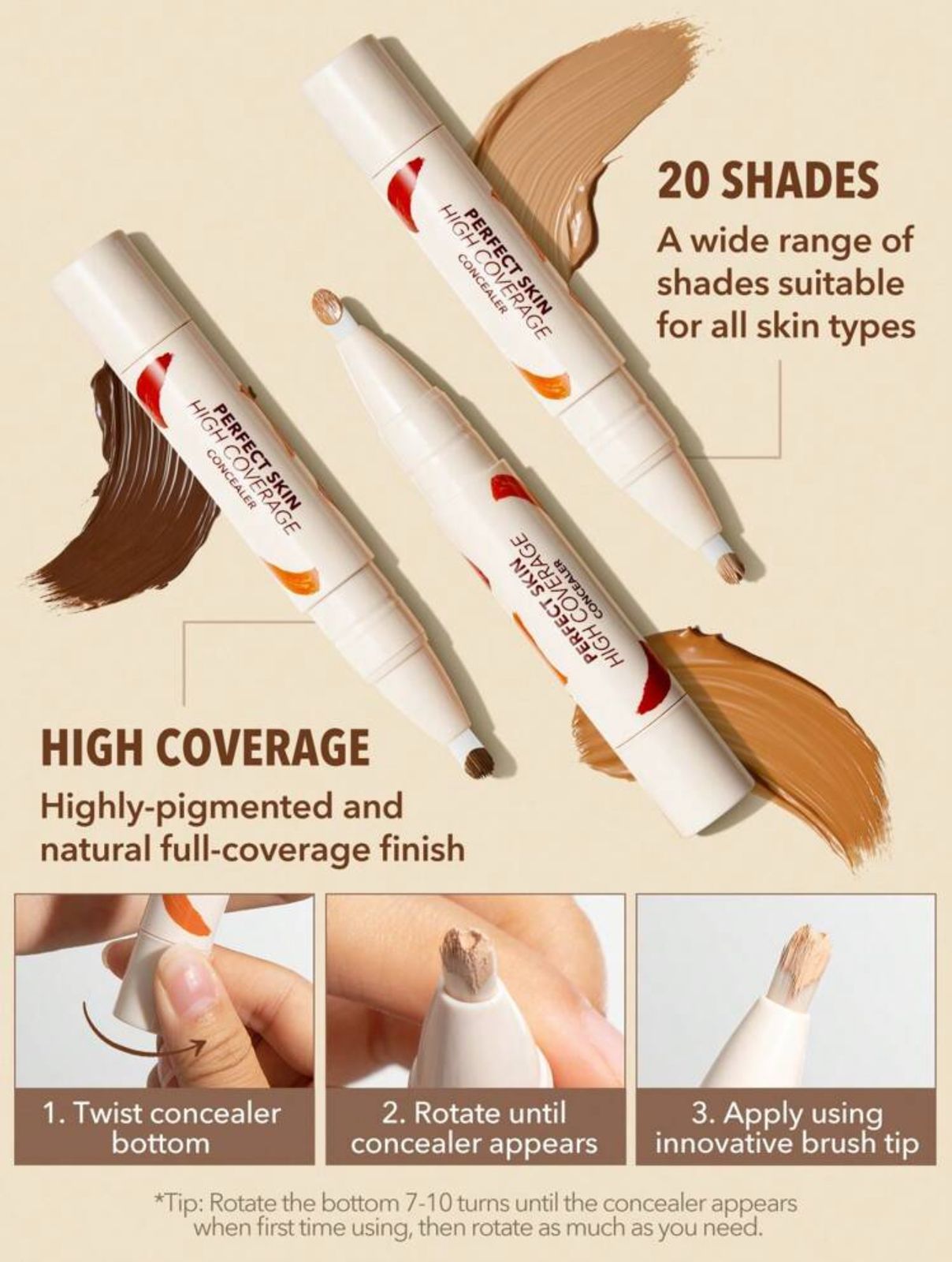 SHEGLAM Perfect Skin High Coverage Concealer