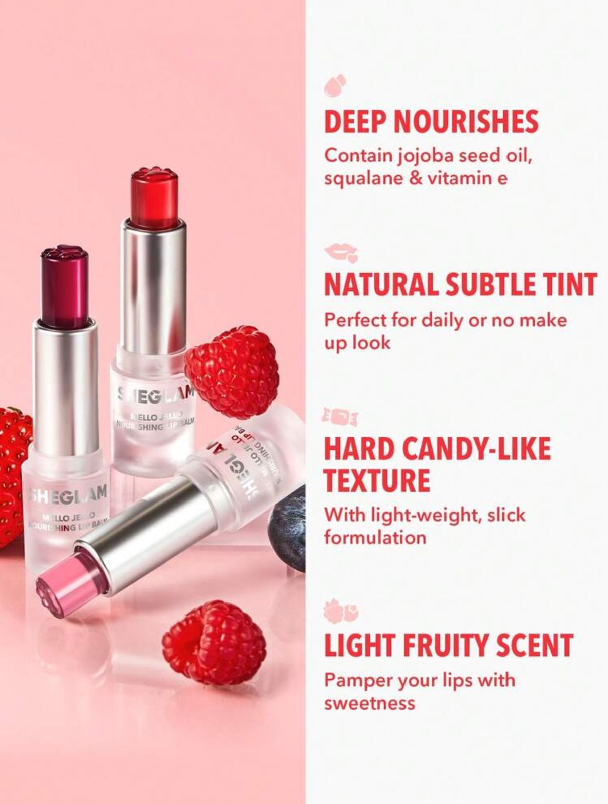 SHEGLAM Mello Jello Nourishing Lip Balm-Ruby