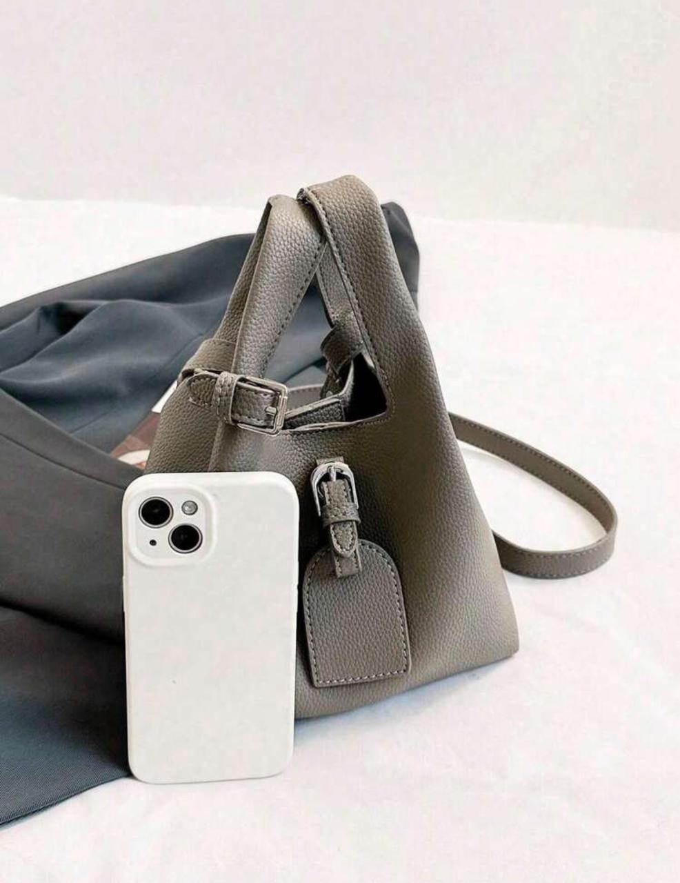 Minimalist Design Leather Shoulder Crossbody Hand-Bucket Bag