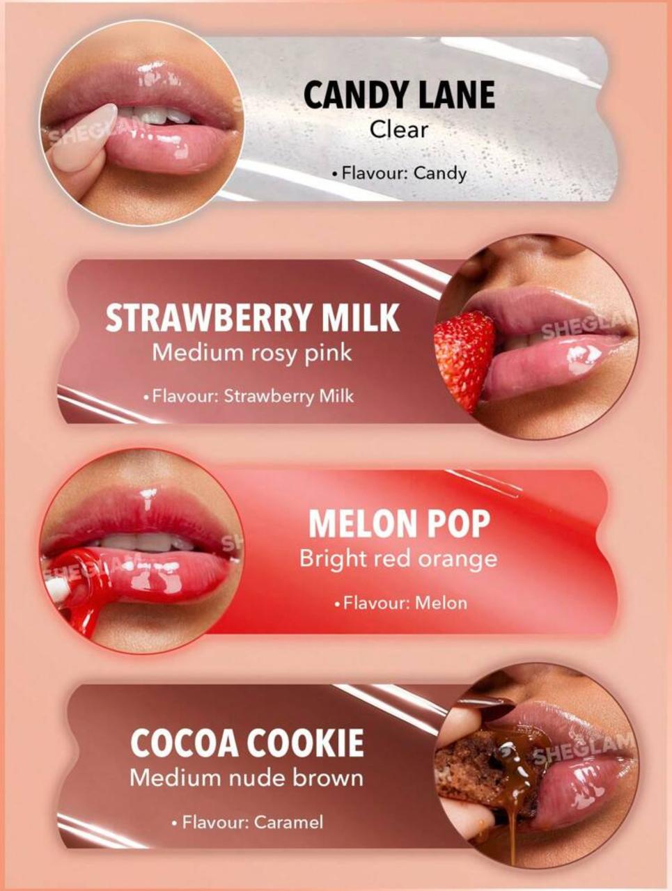 SHEGLAM Crystal Glaze Moisturizing Lip Gloss-Melon Pop