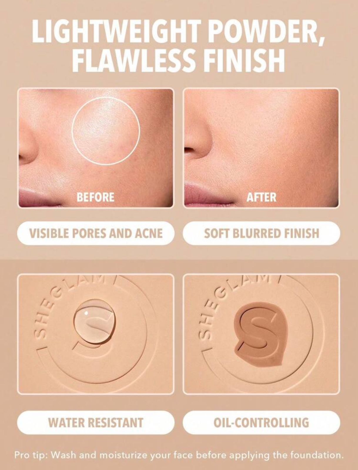 SHEGLAM Skin-Focus High Coverage Powder Foundation-Fair