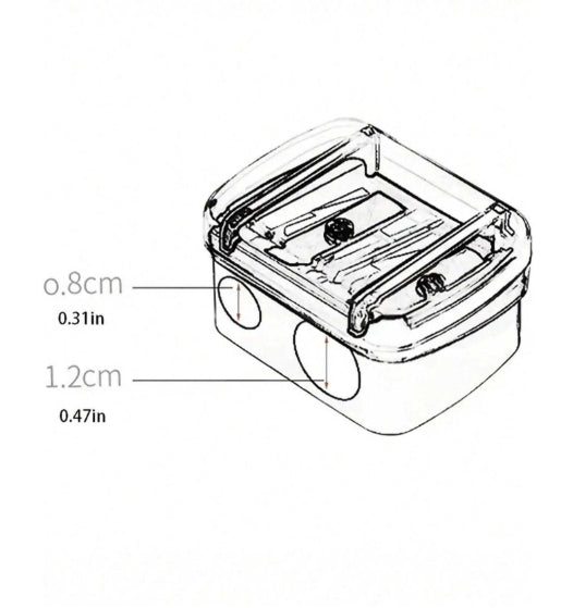 1pc Double Hole Pencil Sharpener (Random Color)