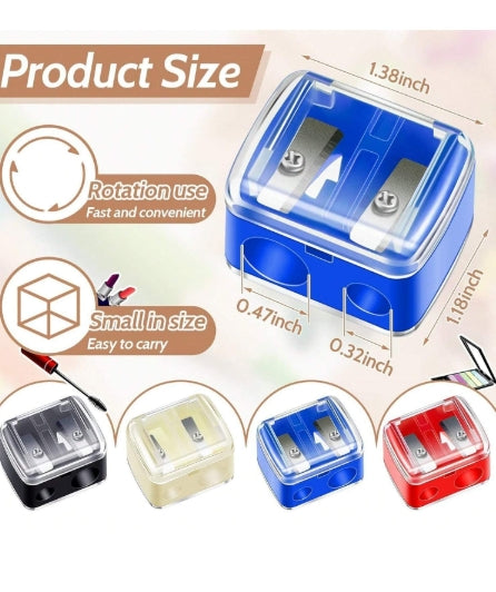 1pc Double Hole Pencil Sharpener (Random Color)