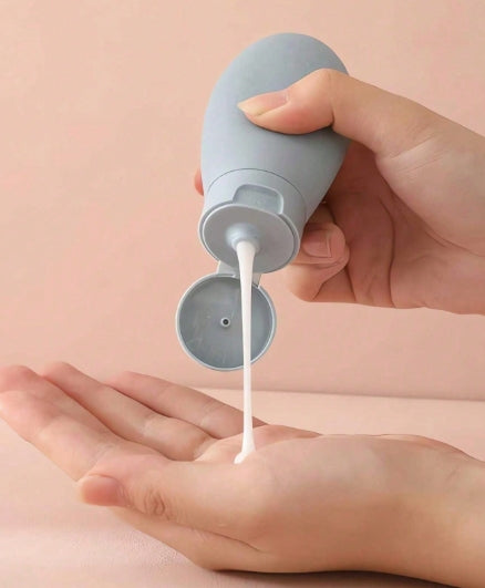3pcs Set Pressable Silicone Refillable Travel Bottles
