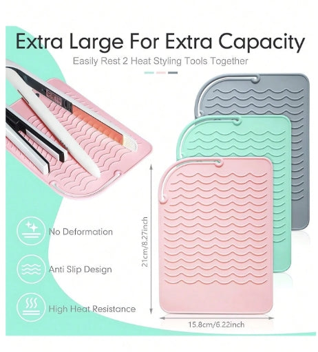 1pc Hot Styling Tool Silicone Mat (Random Colors)
