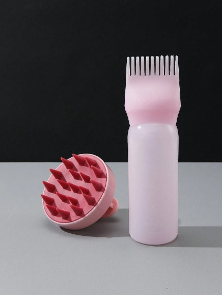 2pcs - Scalp Massager & Hair brush bottle