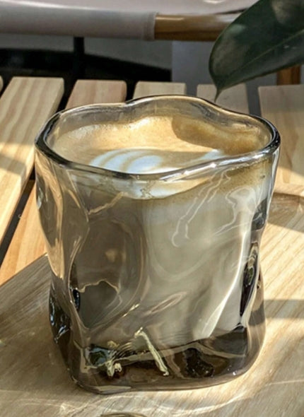 1pc Light Grey Glass Cup 7.5cm