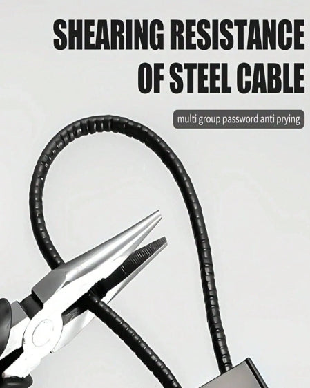 1pc Multi-Purpose Steel Wire Cable Lock 20cm