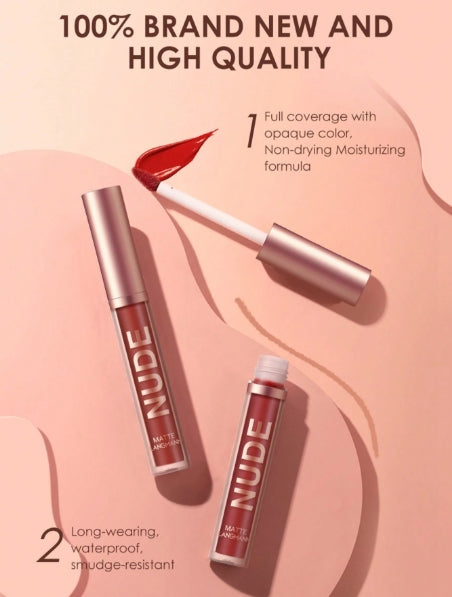 LANGMANNI 2pcs Waterproof Liquid Lipstick + Lipliner Set