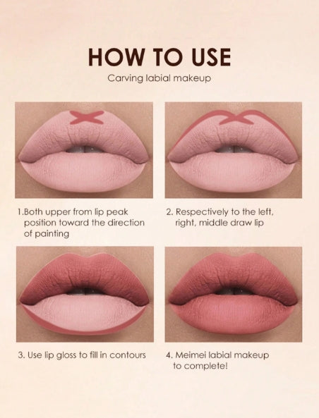 LANGMANNI 2pcs Waterproof Liquid Lipstick + Lipliner Set