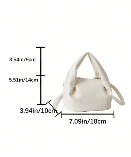 Mini White Bucket Bag