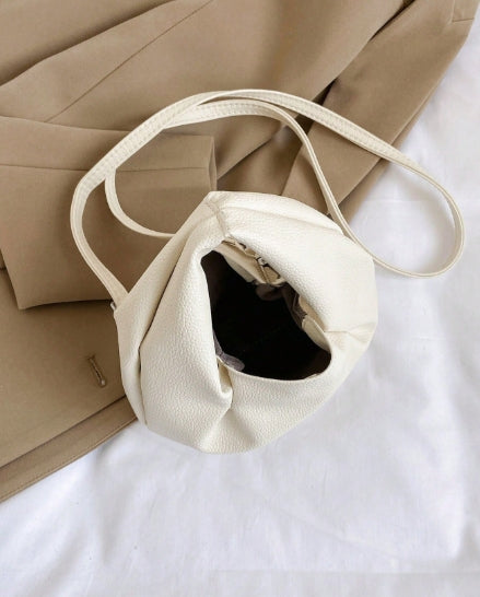 Mini White Bucket Bag