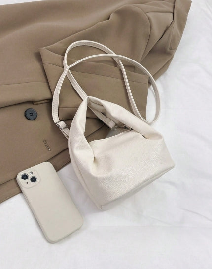 Mini White Bucket Bag