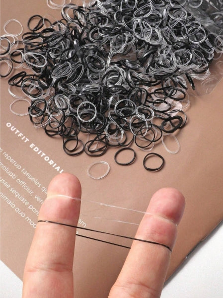 1000pcs/Set Elasticity Hair Ties+ Zipper Bag