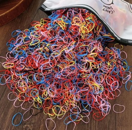 1000pcs/Set Elasticity Hair Ties+ Zipper Bag