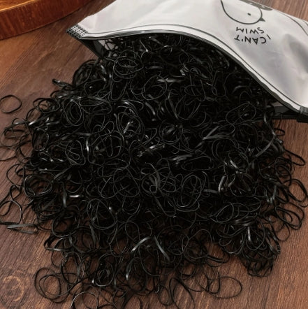 1000pcs/Set Elasticity Hair Ties+ Zipper Bag