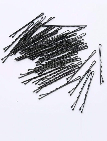 150pcs Black Solid Casual Bobby Pin + Box