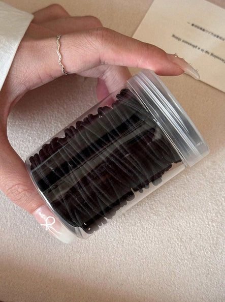 100pcs Minimalist Women's High Elastic Hair Ties + Box