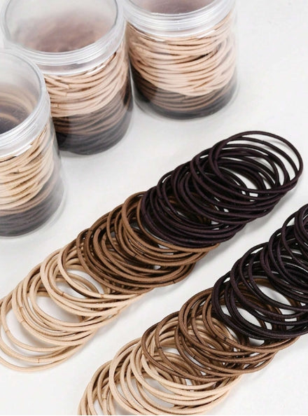 100pcs Minimalist Women's High Elastic Hair Ties + Box