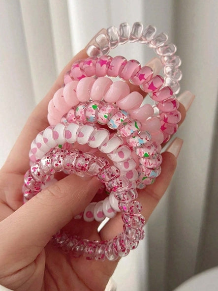 6pcs Telephone Cord Hair Ties