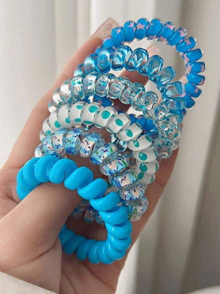 6pcs Telephone Cord Hair Ties