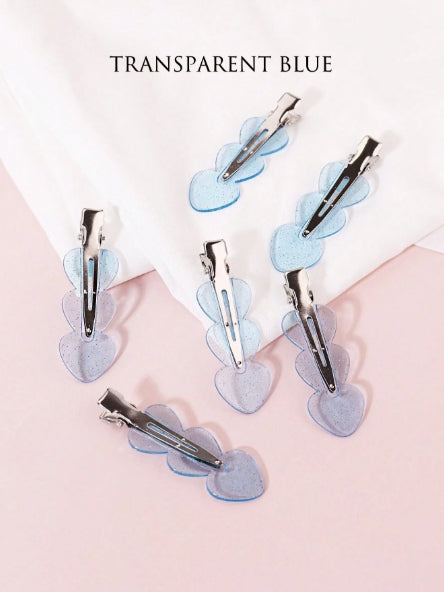 4pcs Seamless Hair Clips Heart Shaped