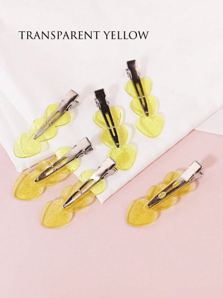 4pcs Seamless Hair Clips Heart Shaped
