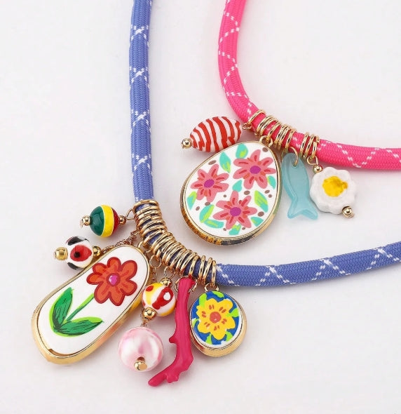 1pc Bohemian Multi-element Flower Necklace