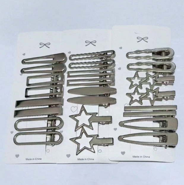 1 Pair Iconic Silver Hair Clip