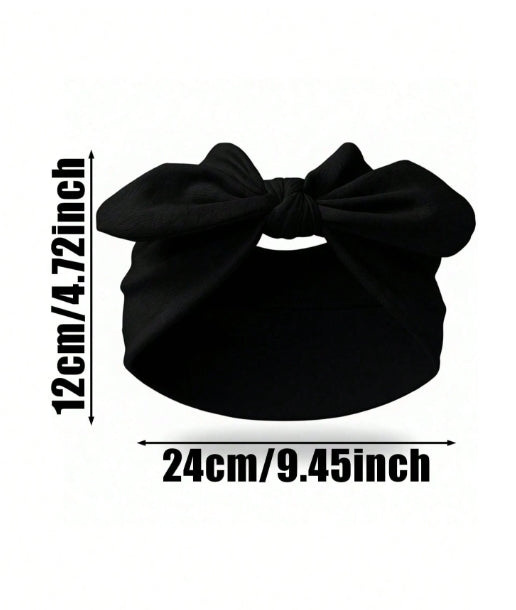 Luna Black Bow Headband