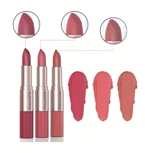 3pcs Long Lasting Waterproof Lipstick Lipstick Set