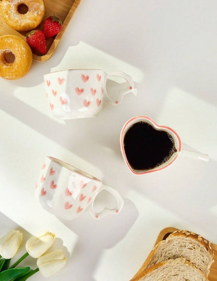 1pc White heart mug 250ml