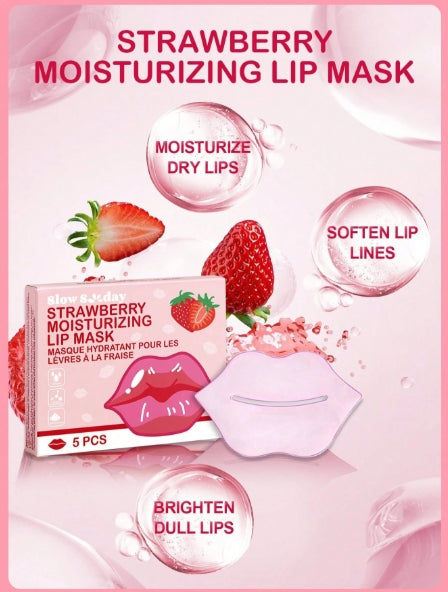 SLOWSUNDAY™ Strawberry Moisturizing Lip Mask 5pcs