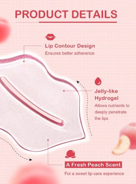 SLOWSUNDAY™ Peach Moisturizing Lip Mask 5pcs
