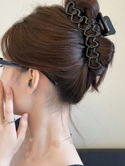 1 PC Ladies Acrylic Heart Shaped Hair Claw Clips
